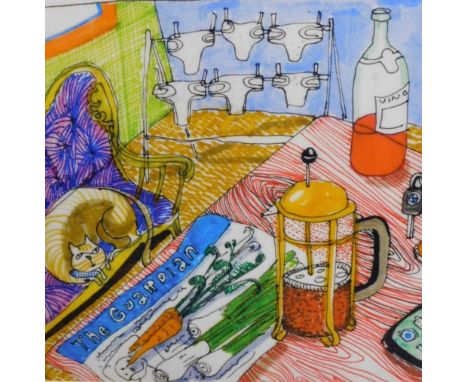 Grayson Perry (b.1960). The Vanity of Small Differences, special edition silk handkerchief, fabric ink on bamboo silk, 2013, 
