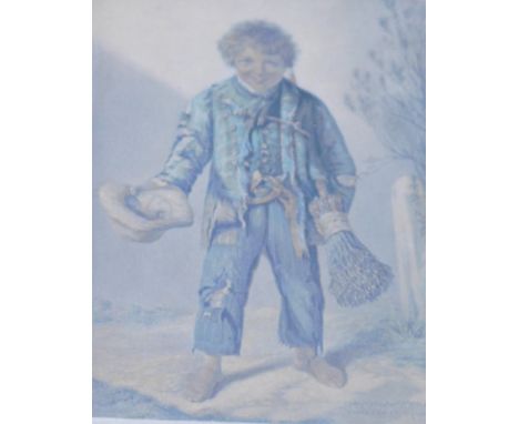After Baxter. Sweep, print, watermarked, 16cm x 10cm, other George Baxter, various other prints, pictures, frames, etc. (a qu
