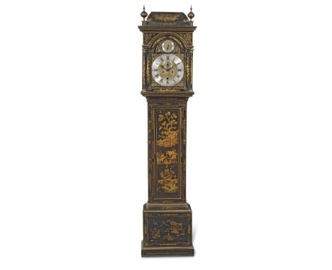 A George III and later gilt and black japanned longcase clockthe dial signed Thomas Utting, Yarmouththe rectangular arched ho