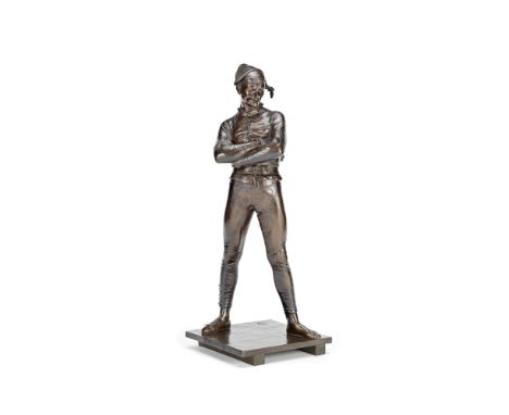 Charles Rene de Saint-Marceaux (French, 1845-1915): A patinated bronze figure of a Harlequin the standing masked figure clad 