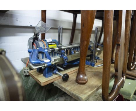 BLACK & DECKER GRINDER; A MITRE SAW WITH SPARE BLADES