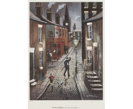 BERNARD McMULLEN PAIR OF ARTIST SIGNED LIMITED EDITION COLOUR PRINTS 'Lamp Lighter', (4/850) 'Knocker Up', (4/850) 14" x 10 ¼