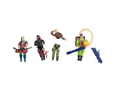 GI Joe action figures, sixteen including Flint, with water cannon backpack and rifle; B.A.T. android, with replaceable arm ac