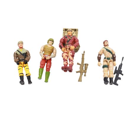 GI Joe action figures, sixteen including Metal Head with helmet, backpack mortar, six shells and pistol; Stalker, V2, with ca