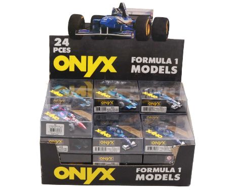 Onyx die-cast model F1 cars, twenty-two including ref. 244 Pacific Ford PR02 'Andrea Montermini' (x2); ref. 257 Footwork Arro