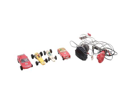 Scalextric model racing vehicles, including ref. C050 JPS Formula 1, boxed; ref. C026 March Ford 721, boxed; and other unboxe