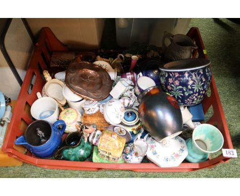 Tray of assorted House clearance ceramics inc. Poole, Beswick etc 
