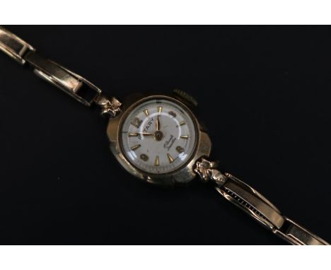 Ladies 9ct Gold Rotary 17 Jewel wrist watch 12g total weight 