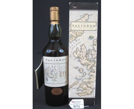 Talisker 10 years old Single Malt Isle of Skye Scotch Whisky, having old map label and box, 45.8% vol., 70cl., in original sq