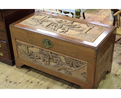 Eastern carved camphor trunk