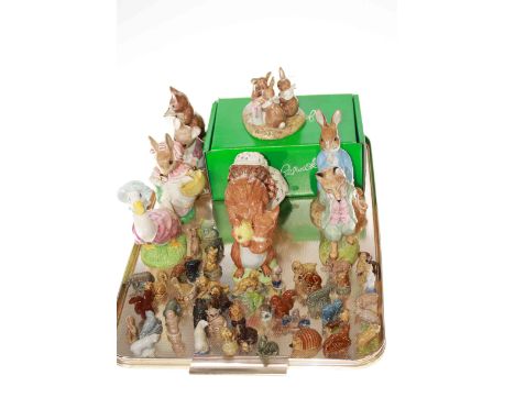 Nine Beswick Beatrix Potter figures and collection of Wade Whimsies