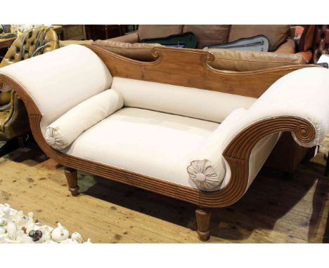 Empire style double scroll end settee