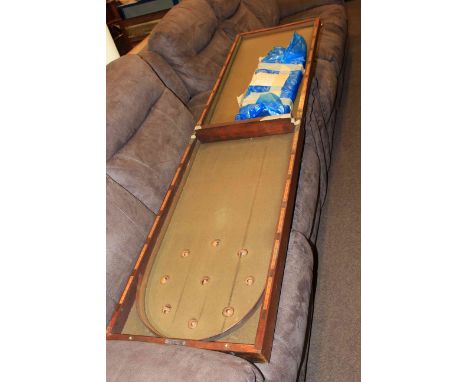 Vintage mahogany folding bagatelle game