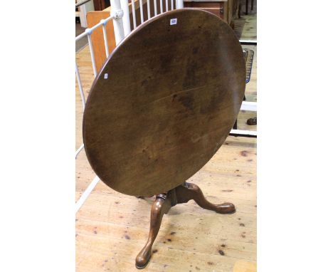 19th Century circular snap top supper table on pedestal tripod base