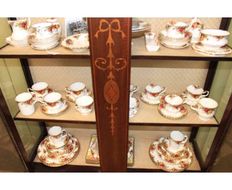 Royal Albert Country Roses sixty five piece tea and dinner service with place mats and coasters