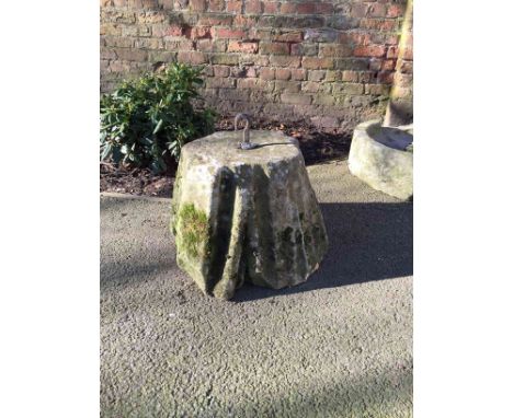 Stone grinder with hook, 53cm high
**Note: Viewing for this lot is strictly only available on Sunday 5th March between 10am-1