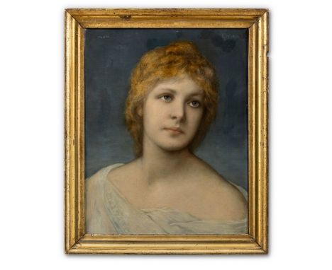 Max, Gabriel von (Prag, München 1840-1915) Monika  Blondes, elegisch blickendes Mädchen. Sign. Später hinzugesetzter Titel. L