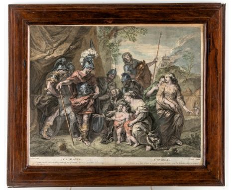 Thomassin, Henri-Simon (Paris 1687-1741) Coriolanus  Kol. Kupferstich nach Gemälde von Charles de La Fosse (Paris 1636-1716).