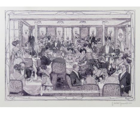 Grunwaldt, Herbert (Bunzlau, Hamburg 1928-2014) "R. M. S. – Titanic"  "Vom Restaurant à la carte der Ersten Klasse auf der R.