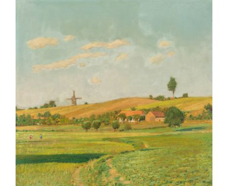 Klohss, Hans (1879-1953 Döblin bei Wien, Potsdam) "Stargard - Mecklenburg"  Sign. u. dat. 1911. Öl auf Malkarton. 58,5×61,5 c