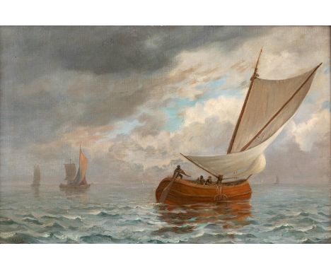 Kende , Jacques Samu (Ungarn 1865-1952) Boote auf See bei aufziehendem Gewitter  Sign. Öl auf Lwd. 60×90 cm. R. (59818)