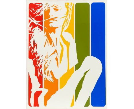 Berges, Werner (Cloppenburg, Schallstadt/Breisgau 1941-2017) Probedruck zu "86-61-86"  Farbserigraphie auf Karton. Bleistift 
