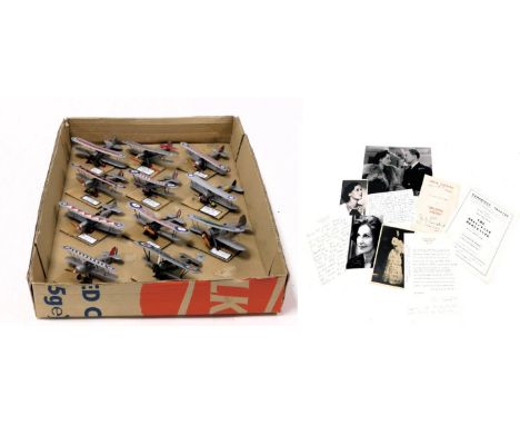 Eleven scale models of 1930s and later biplanes, together with a signed theatre programme by Judy Campbell, for Relative Valu