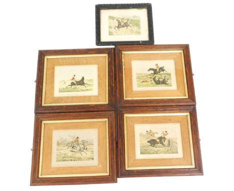 After Thomas Alken (English 1785-1851). Five hunting prints, 17cm x 21cm.