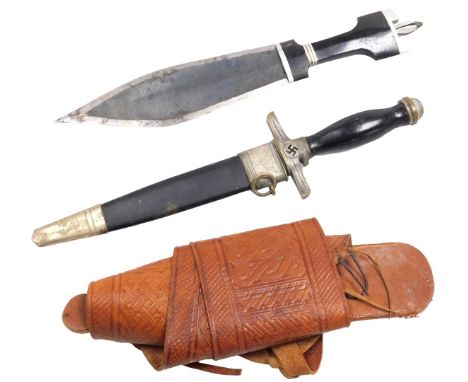 A Postshultz dagger, type 1, so called 'school type', marked Paul Weyesberg to blade and DRP 0341 to underside of crossguard,