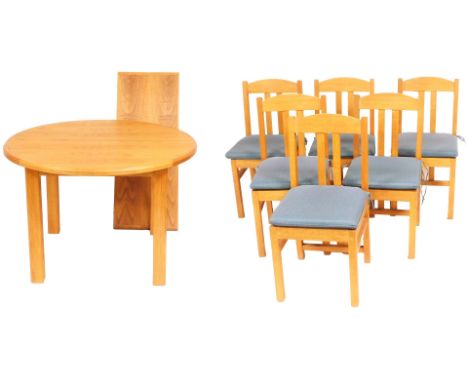 A Stephen Down Furniture light oak draw leaf dining table, raised on chamfered square legs, 75.5cm x 116cm x 161cm extended x