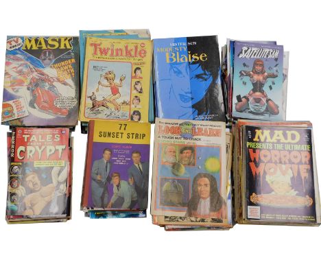 Manga Mania comics, Simpsons comics and books, Modesty Blaise, Cozmic comic, Action comic and other vintage comics and books,