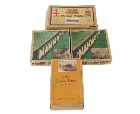 Two Chad Valley GWR jigsaw puzzles, comprising the Cheltenham Flyer, and King George V, and two Mammoth jigsaw puzzles, a Lon