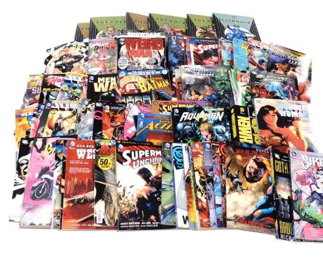 DC comic books, including Sgt. Rock and Shaman, archive editions, Weird War Tales, Superman, Online Legends, Batman, Batwoman