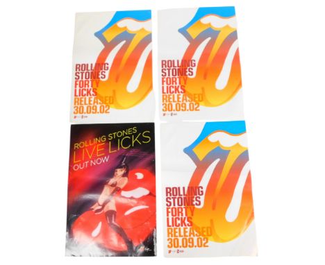Four Rolling Stones posters, for use on London buses and tube stations, that were never used, 71cm x 51cm.
