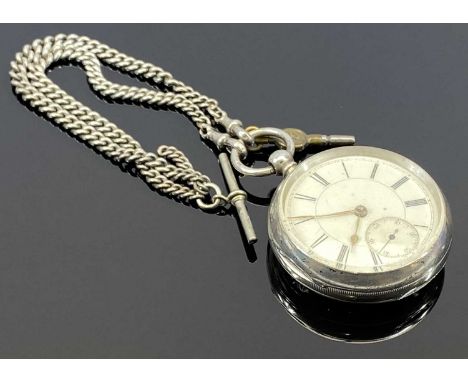 HALLMARKED SILVER POCKET WATCH - Chester 1891, the fusee movement signed 'R Carlisle, Kendal' and numbered '15813', with silv