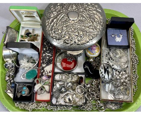 SILVER TONE &amp; OTHER JEWELLERY &amp; COLLECTABLES GROUP - to include an attractive sterling stamped and enamel Art Nouveau