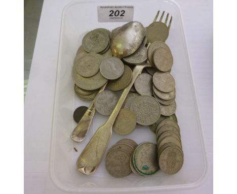 Silver coins and flatware: to include a 1921 florin        11