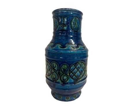 Aldo Londi Bitossi blue and green vase, 30cm