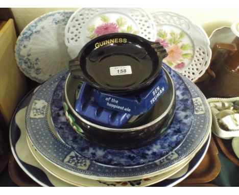 A Collection of Ceramic Meat Plates Bowels Advertising Ashtrays Etc. 