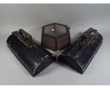 A Pair of Industrial Lamps and A Light Shade. 