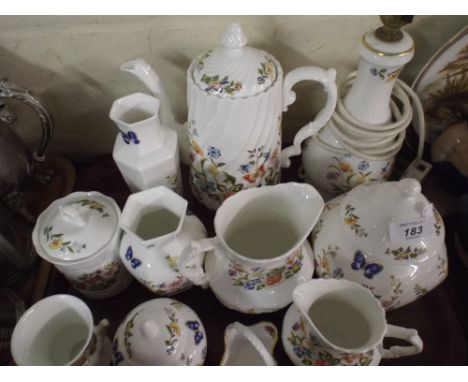 A Tray of Aynsley Cottage Garden Ceramics to Include Coffee Pot Table Lamp Jugs Vases Etc. 