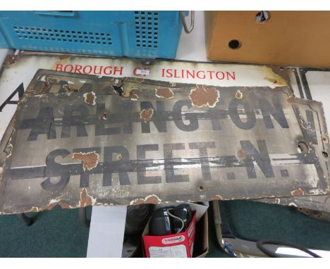 Two pre World War Two London enamel Street Signs, Arlington Street and Packington Street A/F, and an enamel London Street Sig