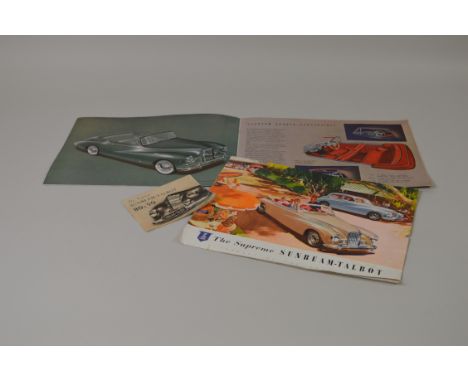 Two Brochures plus a leaflet on the Sunbeam Talbot