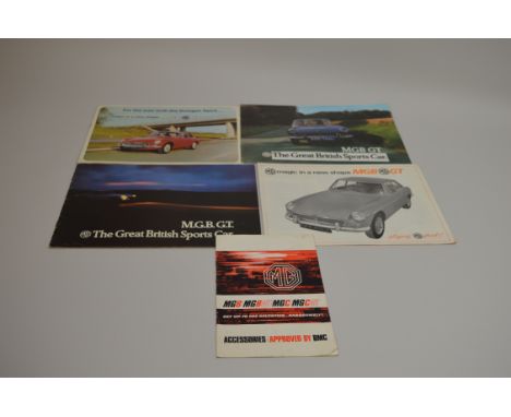 A collection of MGB GT Brochures and an Accessories leaflet