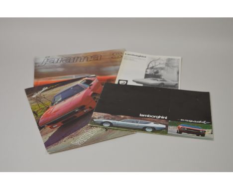 Three Lamborghini brochures for Espada, Silhouette and Jarama models plus a range leaflet