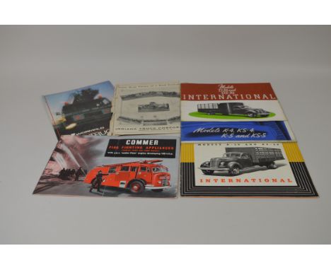 A mixture of commercial vehicle Brochures including the International K and DS ranges plus a 20 page brochure on Commer Fire 