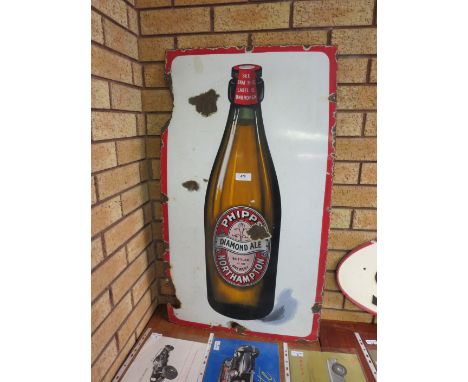 An enamel Sign, Phipps Diamond Ale, 36 x 20in