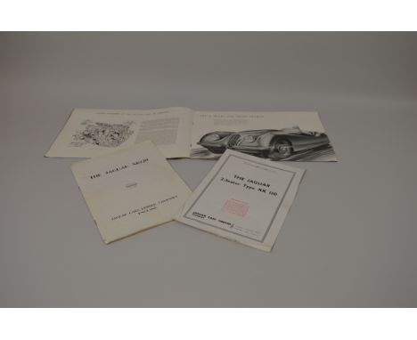 An 8 page Jaguar XK120 Brochure plus two related period reprints from The Motor and the Automobile Engineer