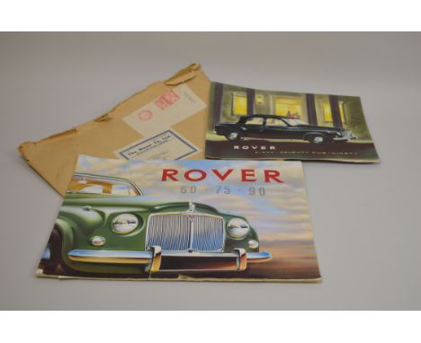 A large Brochure on the Rover 60, 75 and 90 range complete with original envelope plus another 8 page fold out leaflet.