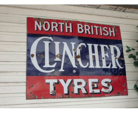An enamel Sign, North British Clincher Tyres, Francis & Son, London